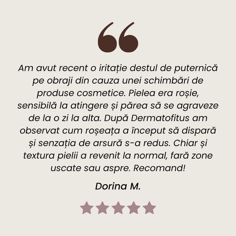 Recenzie Ungunent Dermatofitus  pentru vindecarea pielii, cu efect cicatrizant de la Faunus Plant.