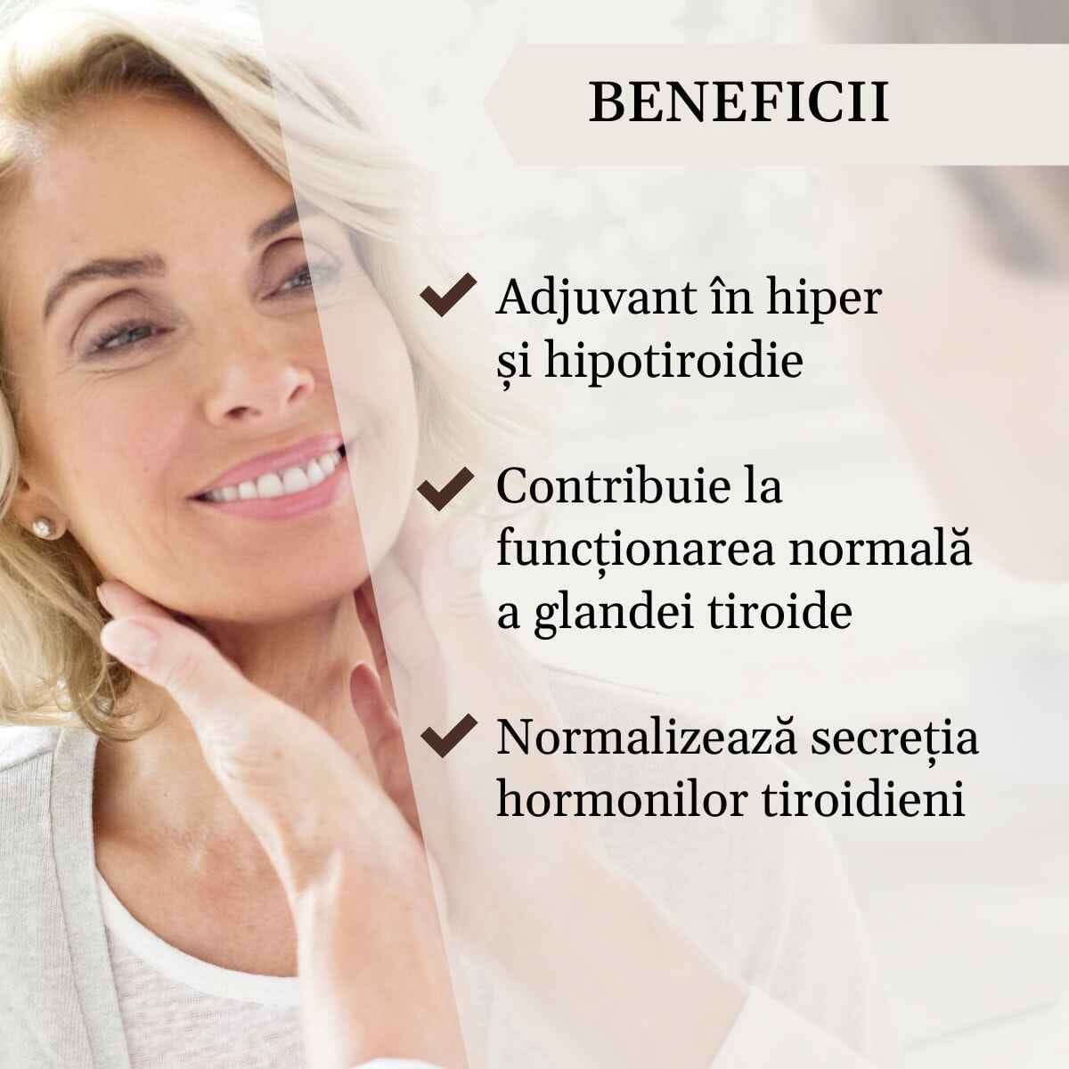 Pachet Tiroida Sǎnǎtoasǎ. 100% ingrediente naturale pentru restabilirea funcției tiroidiene și normalizarea hormonilor. Rol antiseptic, antispastic și depurativ. Pentru afecțiuni tiroidiene și boala Basedow Graves. Curǎ de 36 zile Cosmetics Faunus Plant 