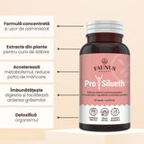 ProSilueth Capsule - Formulă unică pentru cura de slăbire, plante medicinale cu acțiune dovedită pentru accelerarea metabolismului, arderea grăsimilor, reducerea apetitului și detoxifierea organismului - 90 capsule Supliment alimentar Faunus Plant 