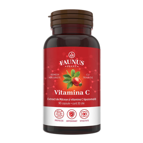 Vitamina C Lipozomală - Concentrație mare de vitamina C pentru imunitate, creșterea rezistenței și capacității de autoapărare a organismului - 90 Capsule Supliment alimentar Faunus Plant 