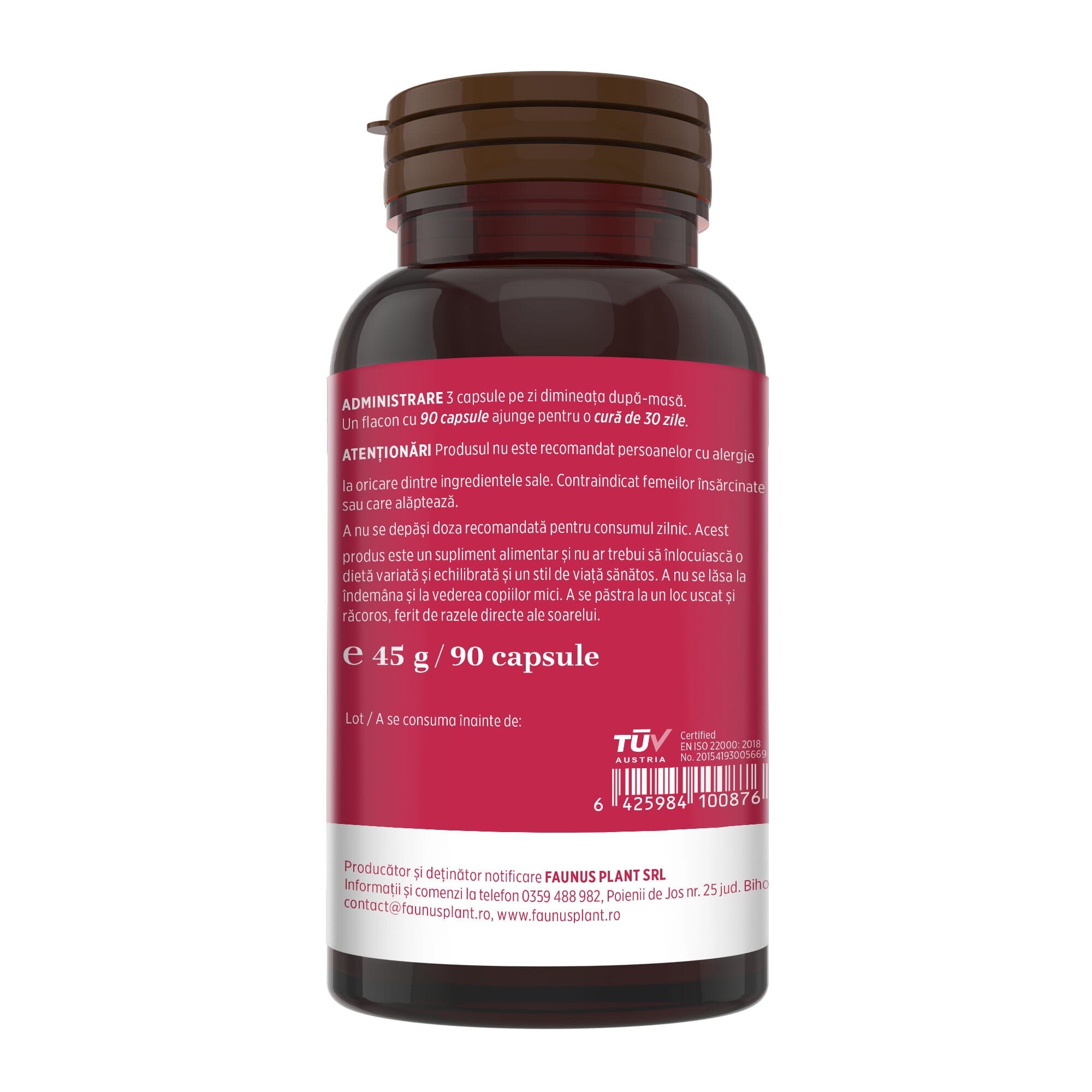 Vitaminizantus Forte - Capsule cu multivitamine și minerale de calitate. Echilibru, energie și vitalitate pentru o viață activă și solicitantă. Flacon 90 capsule Tinctura Compusa Faunus Plant 