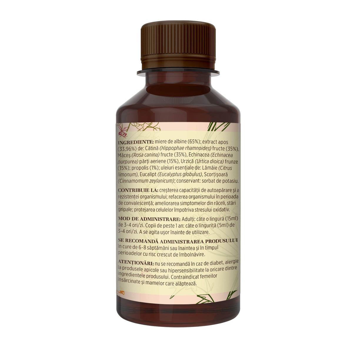 Vitaminizantus cu Miere si Propolis - Sirop. Flacon 200ml. Efect vitaminizant, întărește imunitatea și crește rezistența organismului Sirop cu miere Faunus Plant 